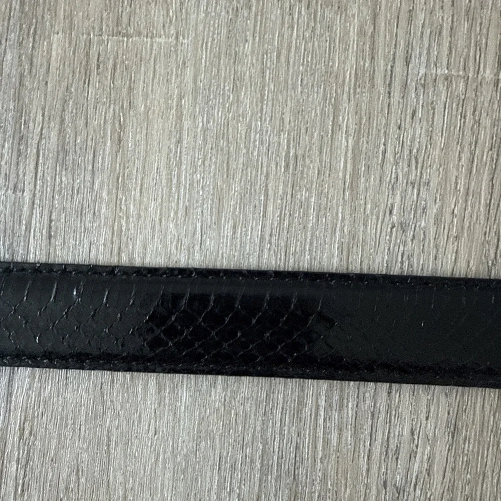 Men's Black Genuine Snakeskin Belt With Brass Buckle 46